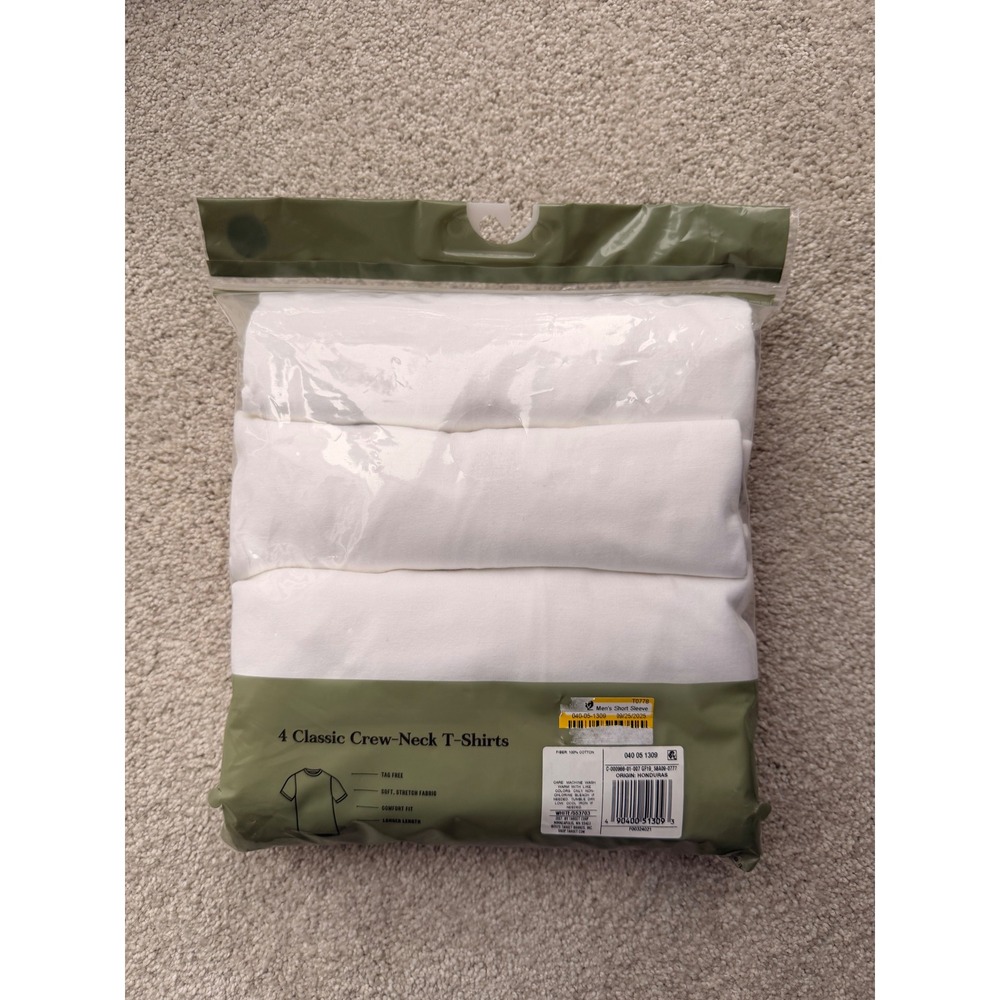 Goodfellow & Co Mens 4 Pack Classic Crew-Neck T-Shirts White Size L 42/44 NEW - Picture 4 of 6